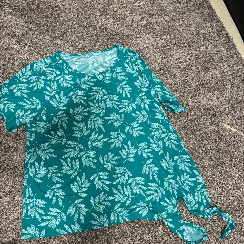 East 5th Blue Tie Front Short Sleeve Tee